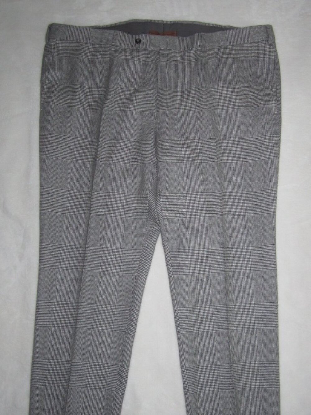 ZEGNA SARTORIAL Prince of Wales Houndstooth Wool Dress Pants Men's 44" Waist